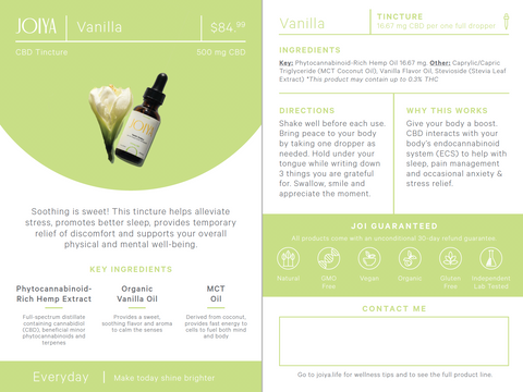 Vanilla CBD Tincture (500 mg)